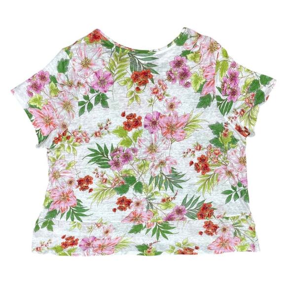 J. Jill Love Linen Flower Garden Tee 2X Lightweight Breathable Summer Vacation - Picture 8 of 11